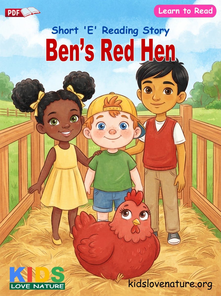 Short 'E' Reading Story: Ben’s Red Hen