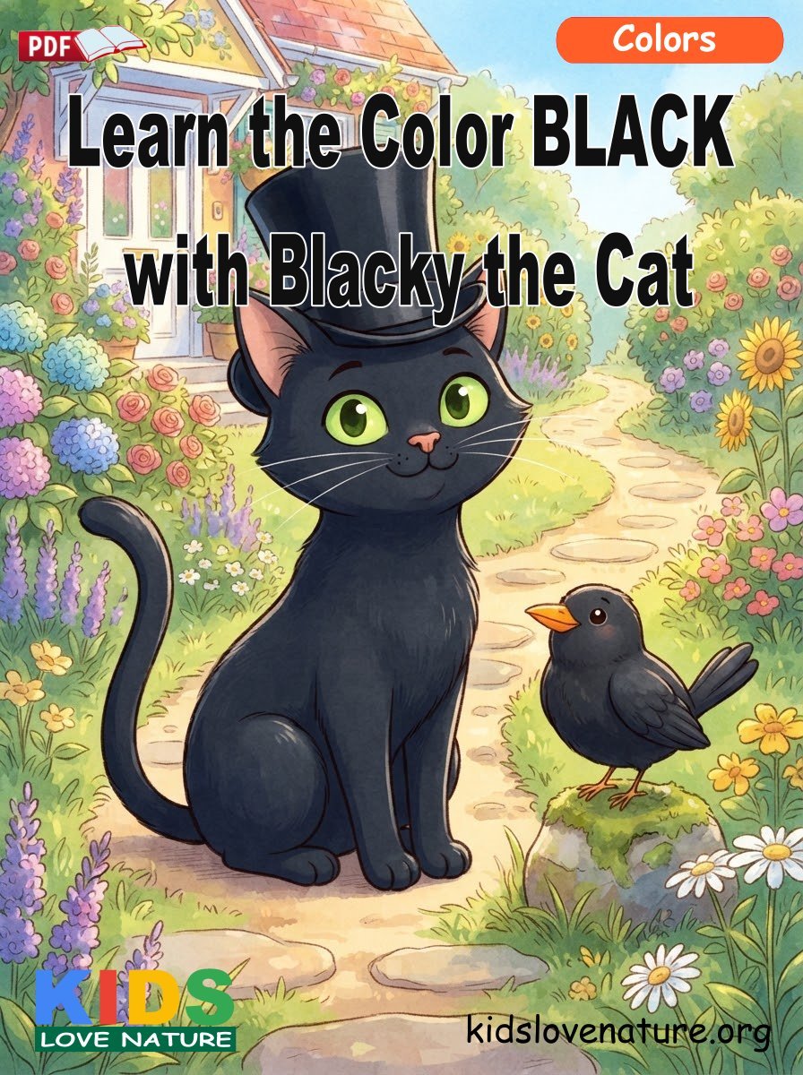 Learn the Color BLACK with Blacky the Cat