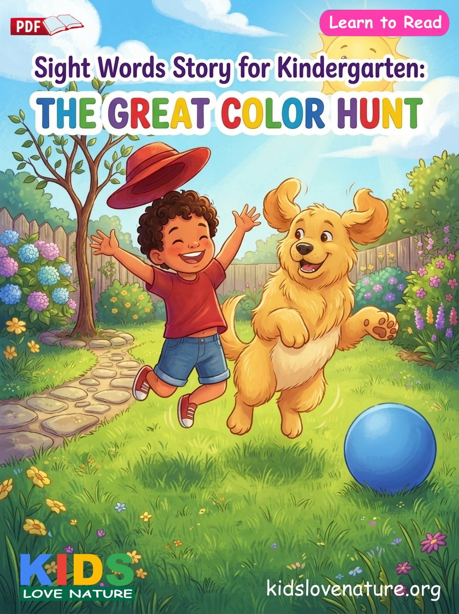 Sight Words Story for Kindergarten: The Great Color Hunt